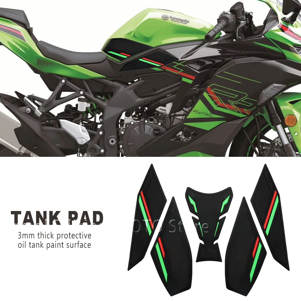 

For Kawasaki Ninja ZX4RR ZX 4RR ZX-4RR 2023 Motorcycle Non-slip Side Fuel Tank Stickers Waterproof Pad Rubber Sticker