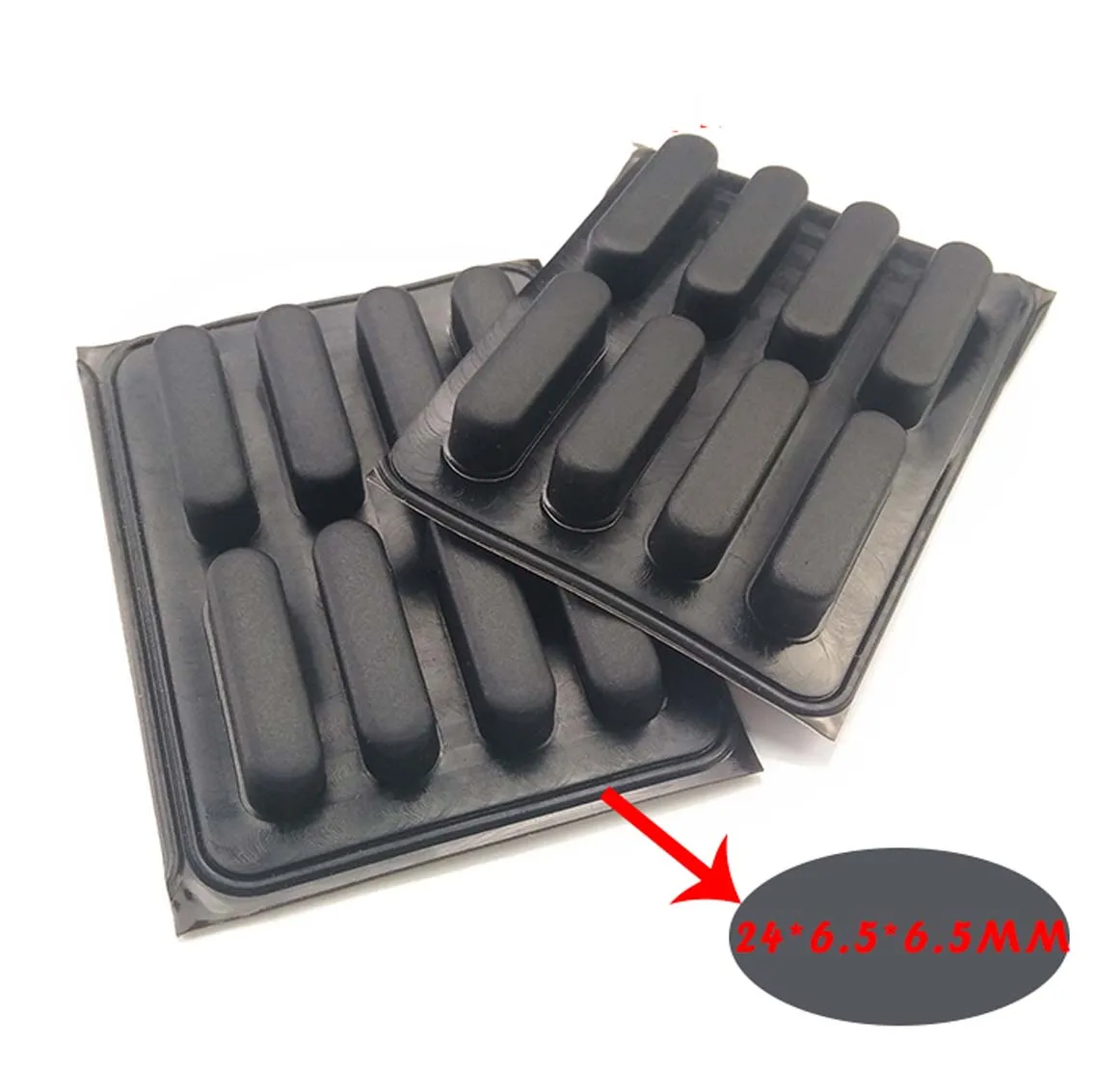 1Pcs Black Anti-slip Self Adhesive Silicone Rubber Oval Mat Cabinet Equipment Feet Pad Floor Protectors
