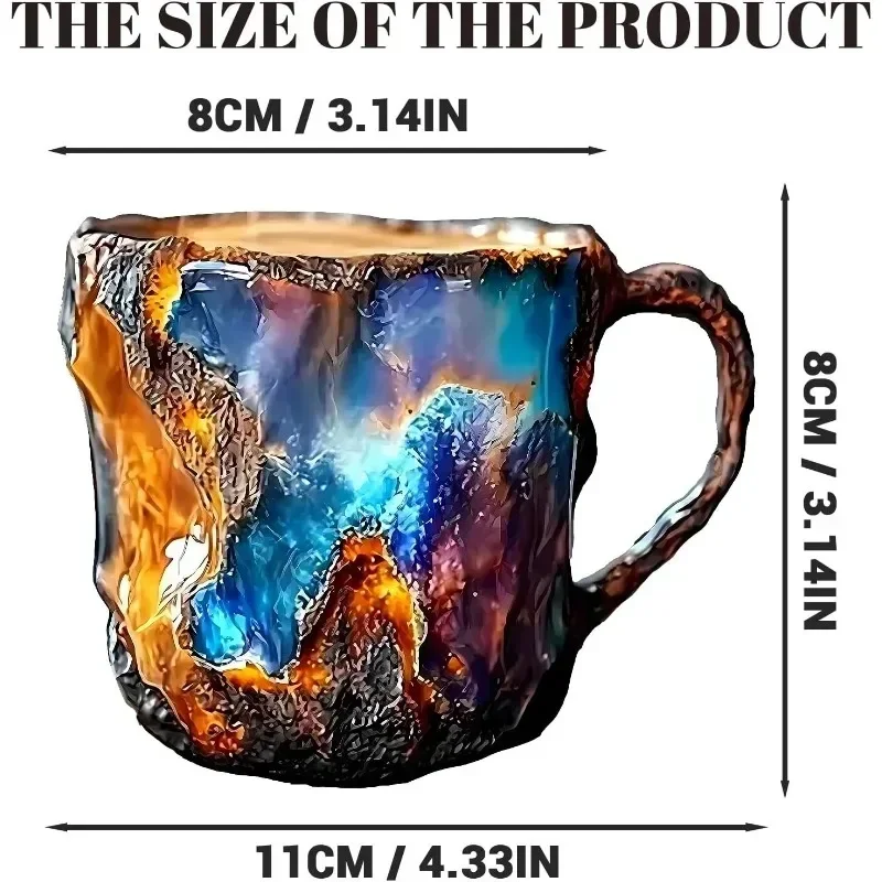 400ML Water Cup Crystal Resin Coffee Cup Elegant Luxury Mineral Large Capacity Beverage Teacup Ware Resin Gift Household Items