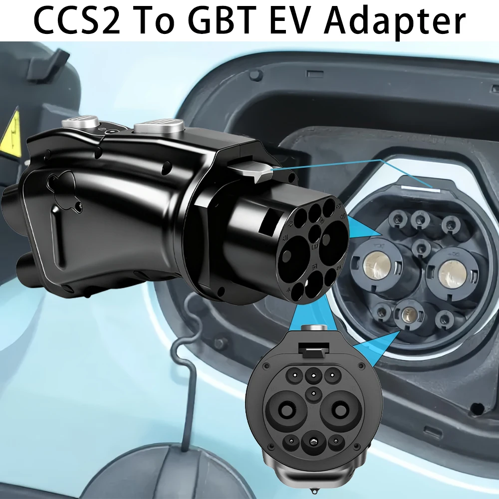 Unirise CCS2 a GB/T EV Adaptador convertidor DC 300A 1000V 300KW CCS Combo 2 a GBT Adaptador de cargador de carga de vehículo eléctrico