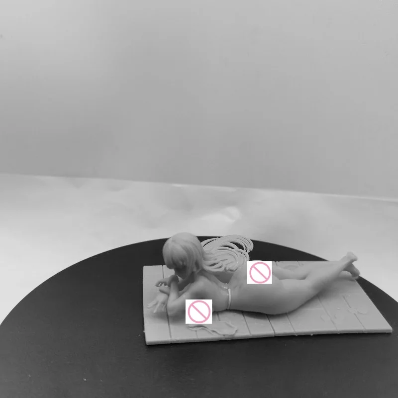 Anime figura despreocupado menina deitado 1/24 escala 75mm mini gk resina modelo kit sem pintura e desmontado dioramas estátua brinquedo