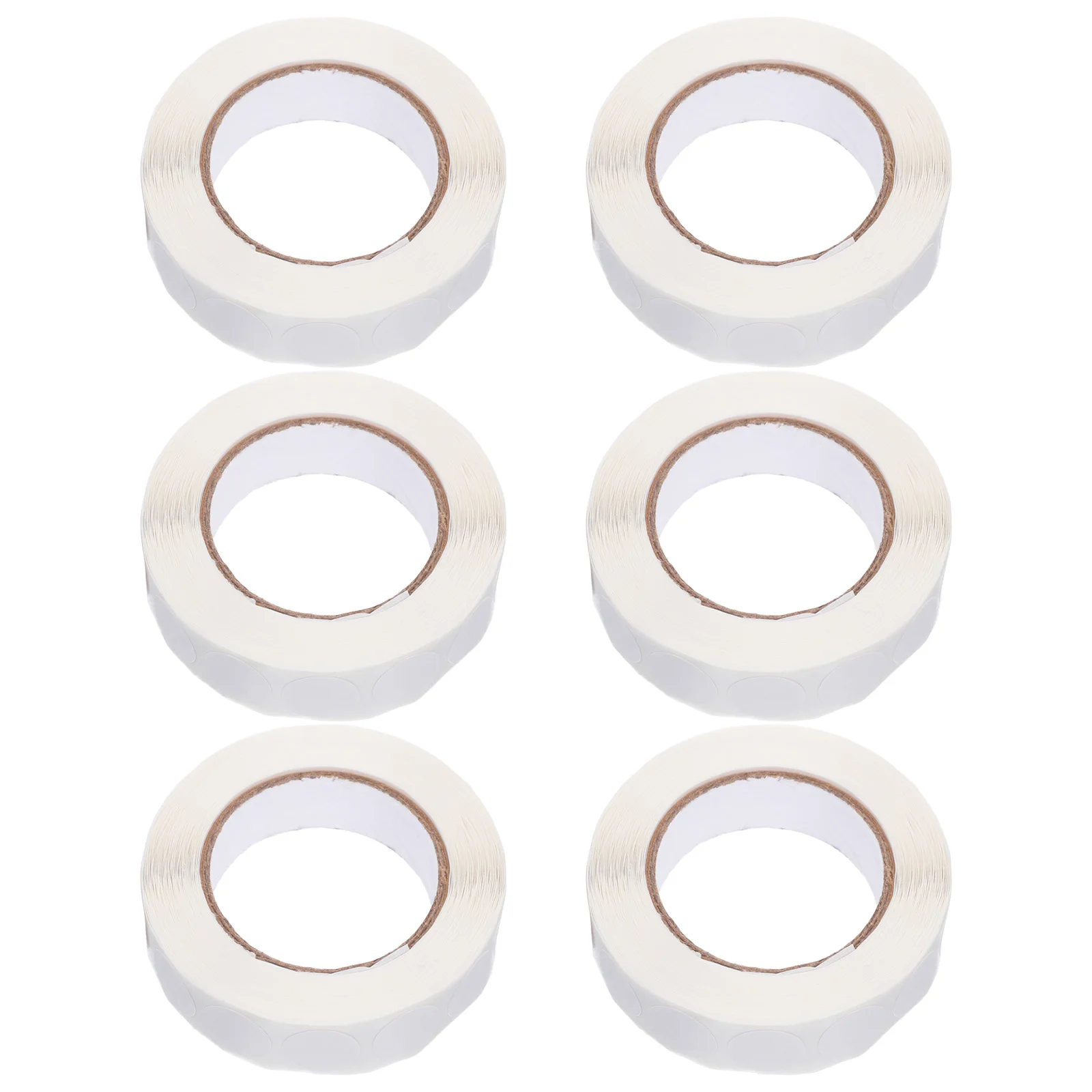 

6 Rolls Round Self-adhesive Label Blank Stickers Circle Labels Plain Paper Dots
