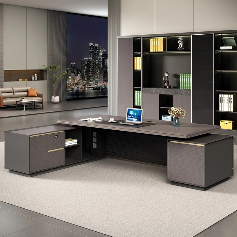 Modern With Drawers Office Desks Corner Storage Wooden Computer Office Desks Manager Simple Design Furniture Escritorio LLOD