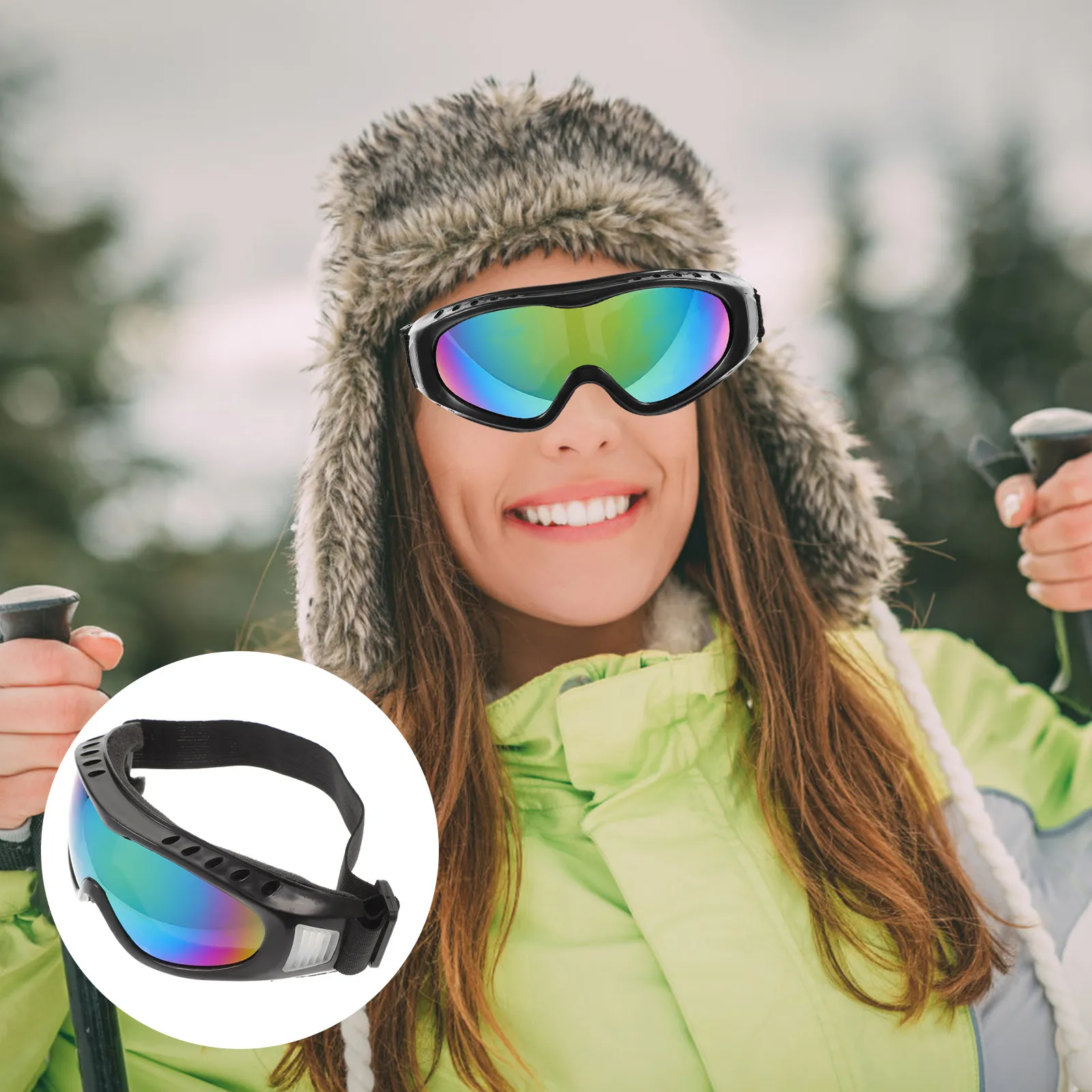 

Premium Ski Goggles for Men Women Unisex Uv Protection Anti-Glare Sports Eyewear for Skiing Cycling Mountaineering Outdoor