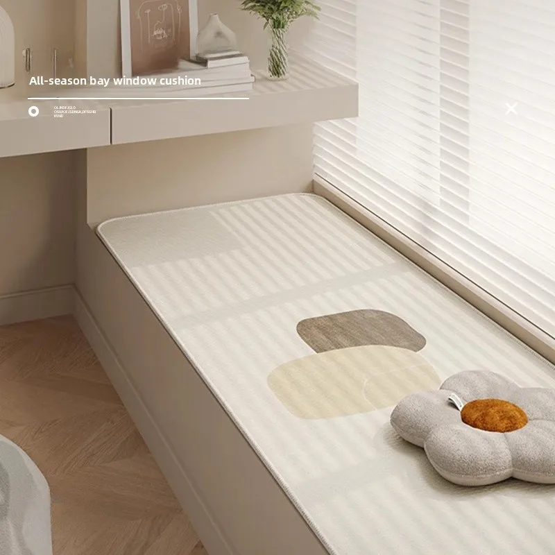 

Velvet Window Cuion Removable Cover Plu Balcony Mat All Season Master Bedroom Slipcover Plant Floral Pattern