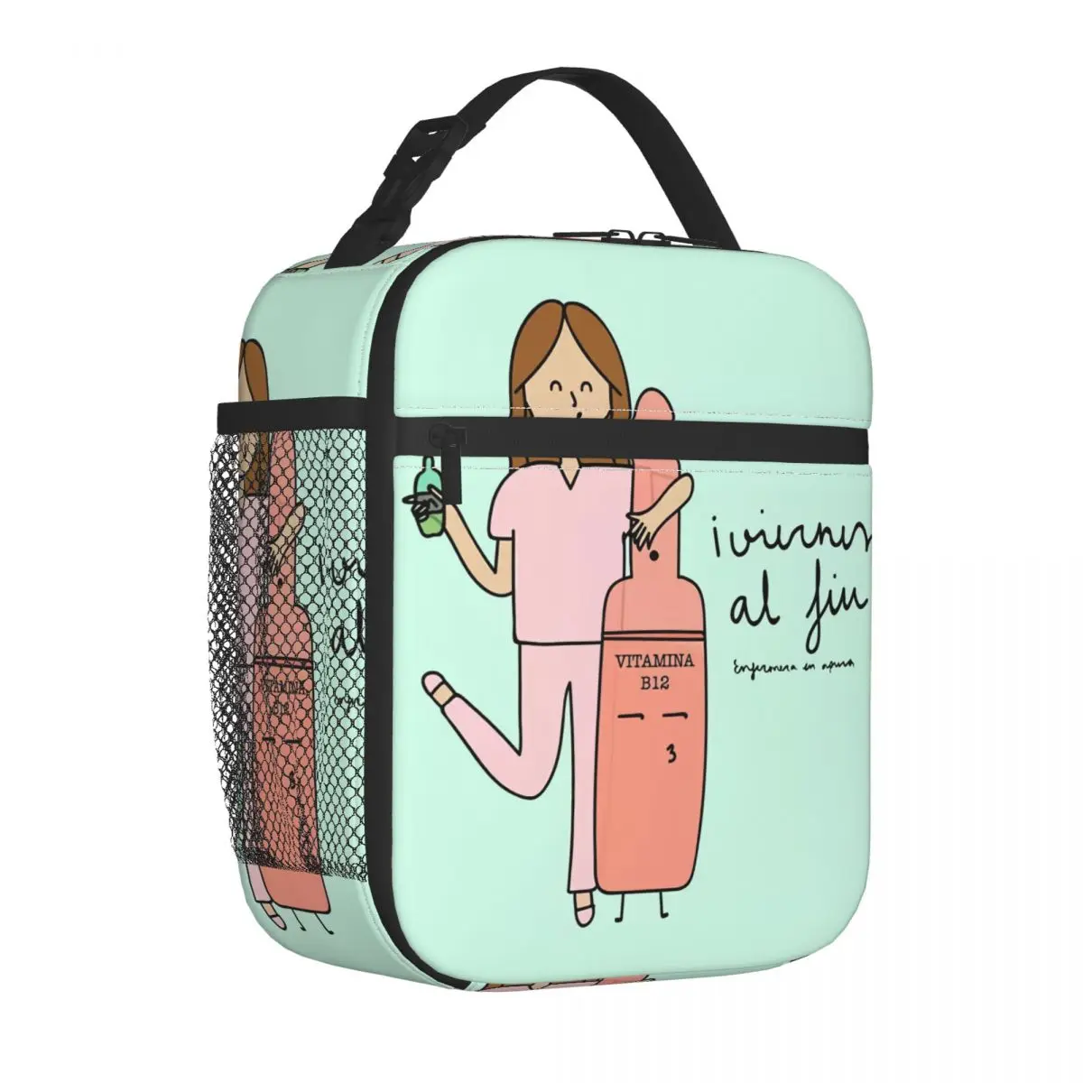 Enfermera En Apuros Insulated Lunch Tote Bag for Women Doctor Nurse Resuable Cooler Thermal Bento Box Kids School Children