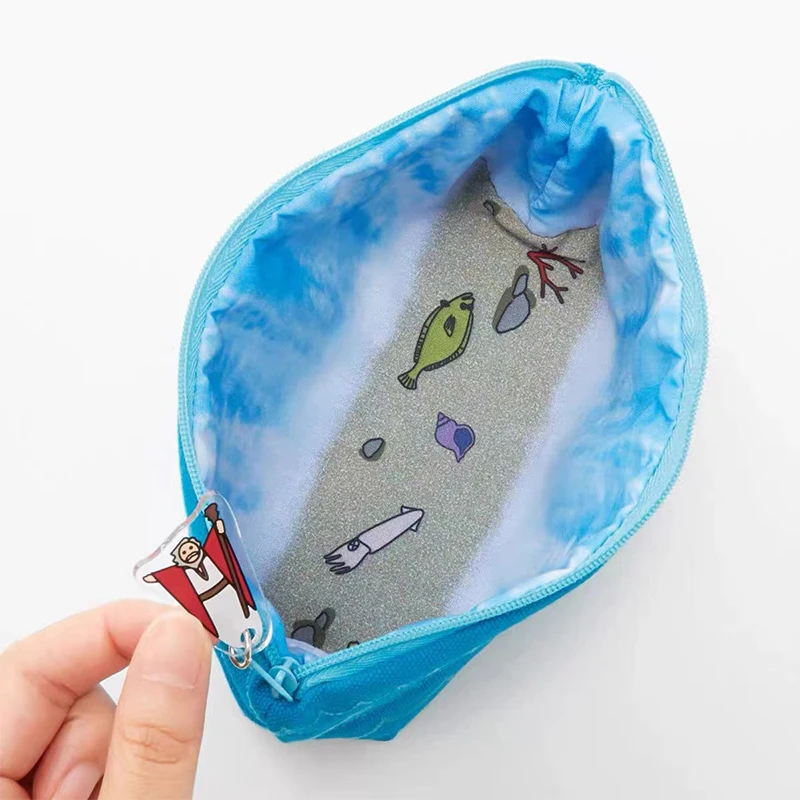 

1 шт. холщовая дорожная маленькая косметичка для женщин, портативная синяя сумка для монет, многофункциональная сумка для туалетных принадлежностей 18,5*10*4,5 см