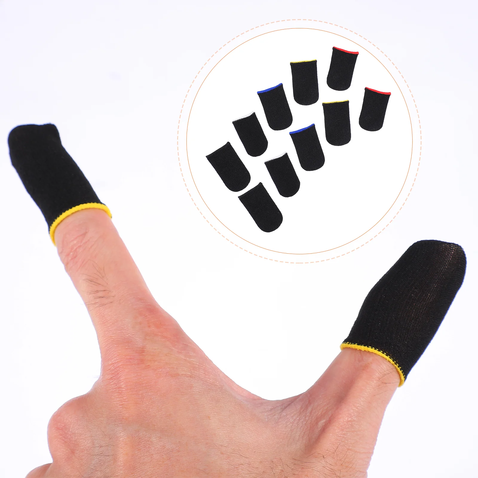 10 PCS Gaming Finger Cots Sleeve Non-slip Breathable Thumb Game Nylon Phone Cover