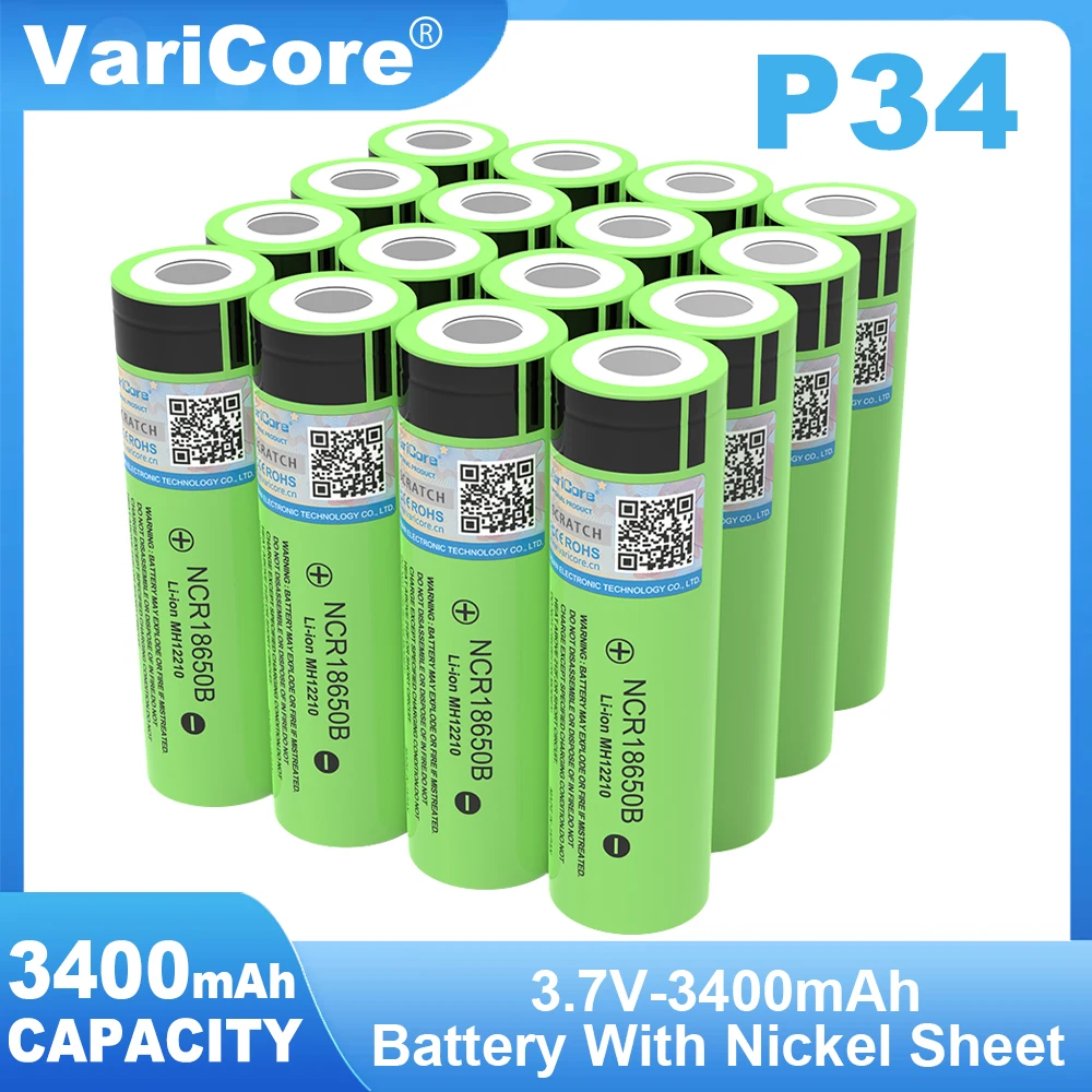 1-10 قطعة جديد VariCore الأصلي 18650 3400mAh بطارية أيون الليثيوم NCR18650B 3.7 فولت 3400 لبطاريات المصباح