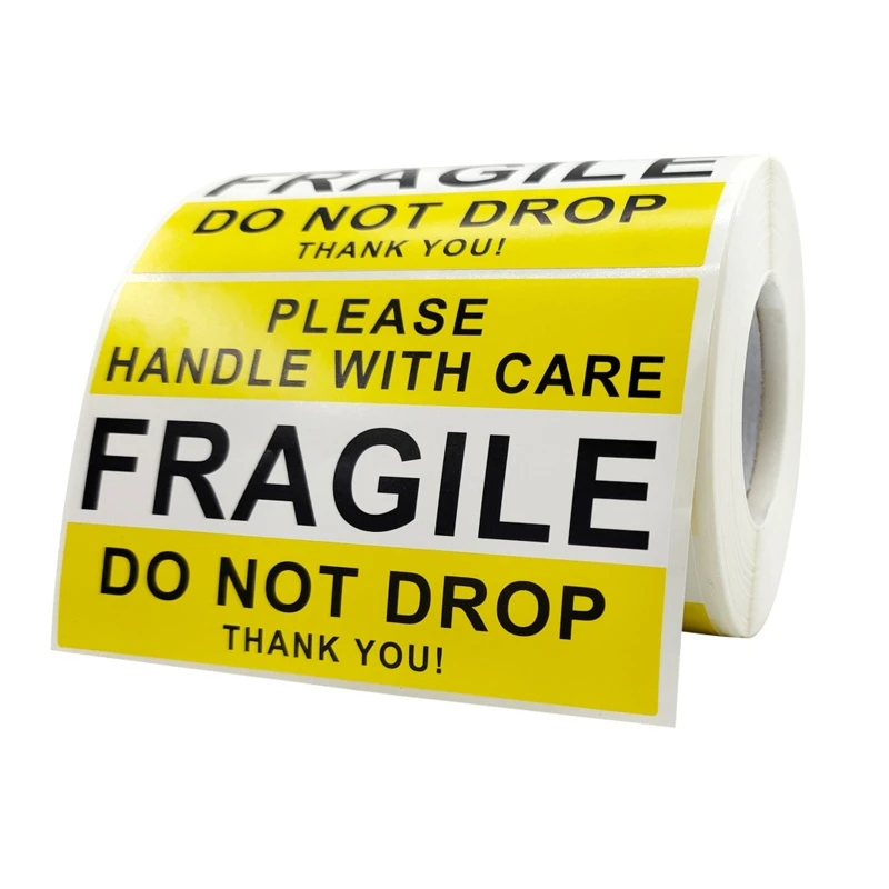 500Pcs/Roll Fragile Sticker Warning Label Strong Adhesive for Business Shipping Dropship