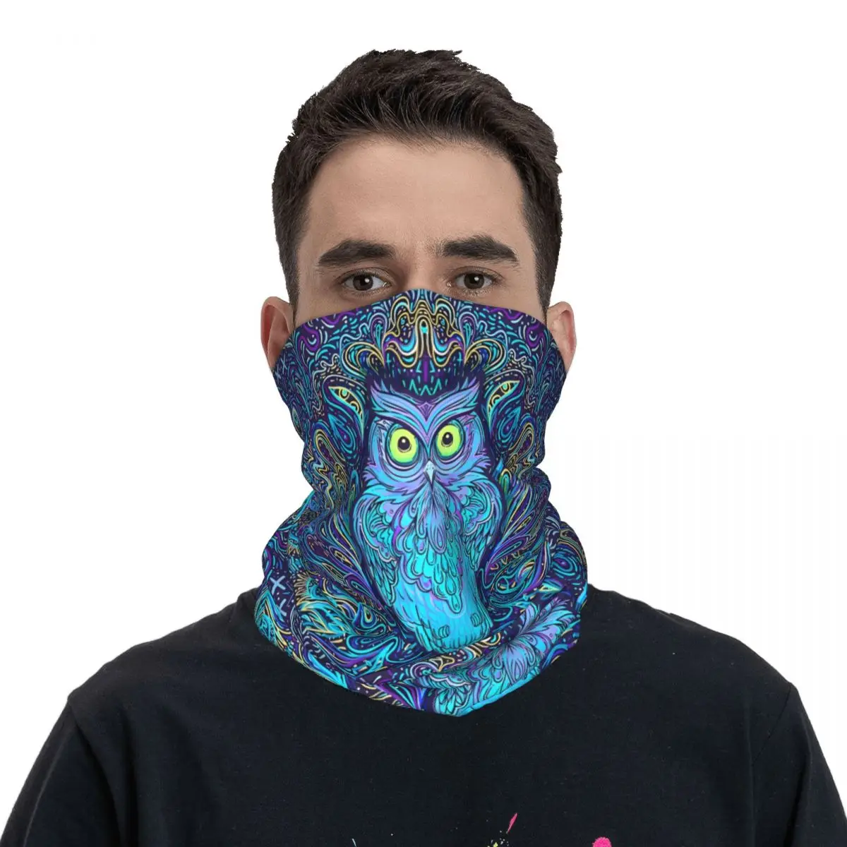 Owl Scarf Neckerchief Neck Face Mask Polyester