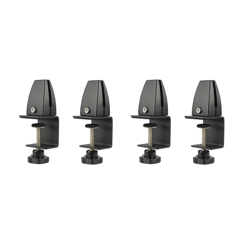 Y50A-4 Pcs Office Desk Divider Clamp Privacy Screen Clip Holder Bracket Screen Baffle Clamp Partition For Table Clamp -Black