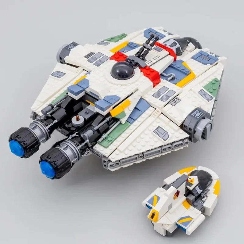 IN stock Galaxy Spaceship Ghost Space Fighter Warship Model Suitable for MOC-75357 Building Blocks Children's Birthday Gift