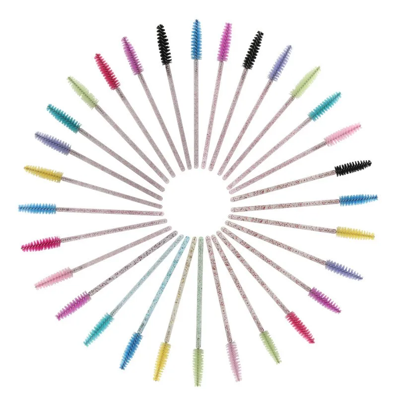 Disposable Crystal Rod Eyelash Brush Solid Spiral Eyebrow Comb Wholesale Makeup Tools for Beauty Care