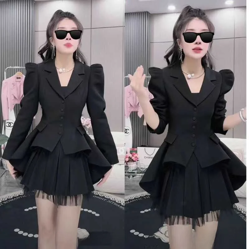 

Faionable поясной комплект из двух предметов Princ Sle для женщин, милая плиссированная юбка, осенний комплект Sli