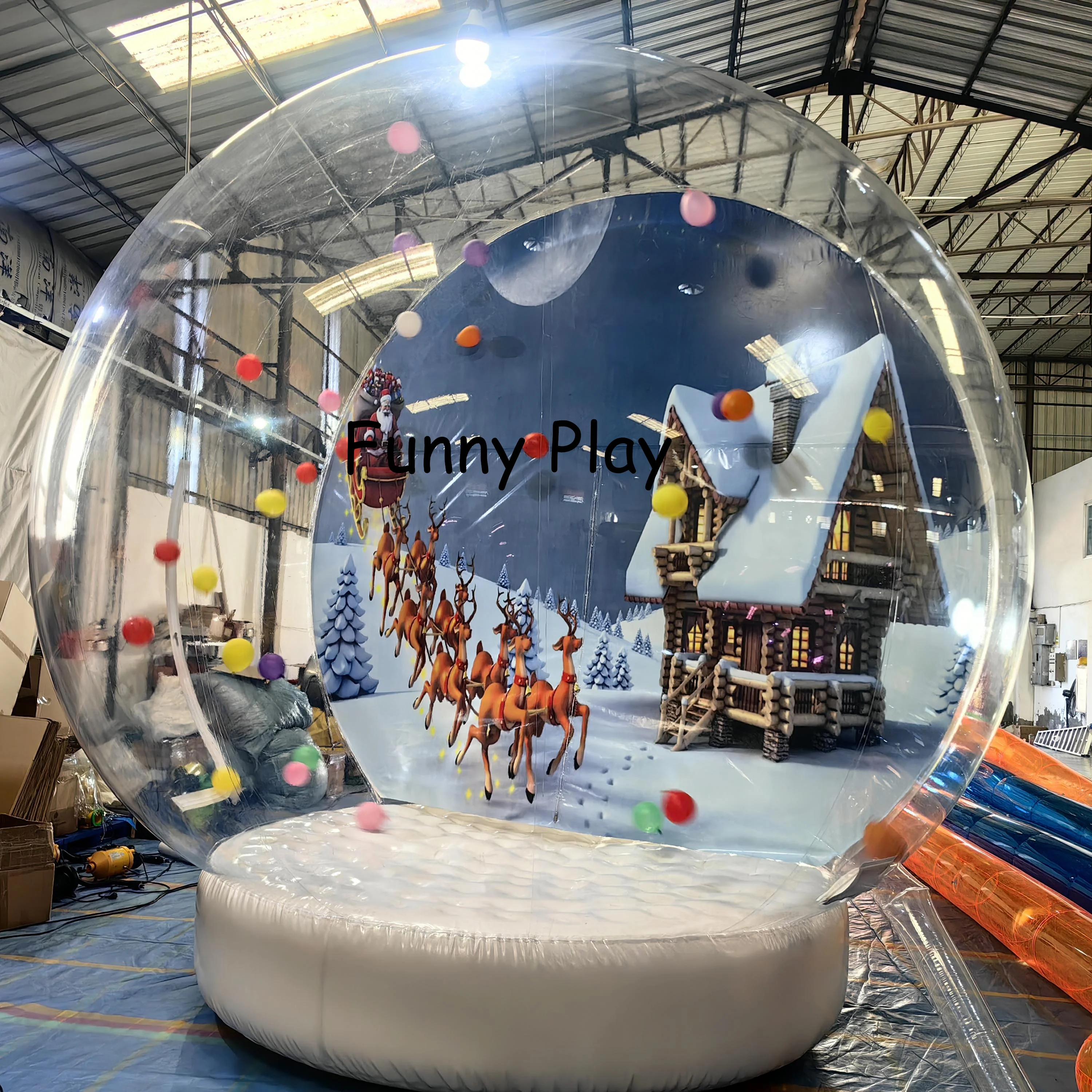 Giant Inflatable Christmas Snow Globe can blow ball Inflatable Human Size Snow Globe , Free Air Blowers,advertising snow ball