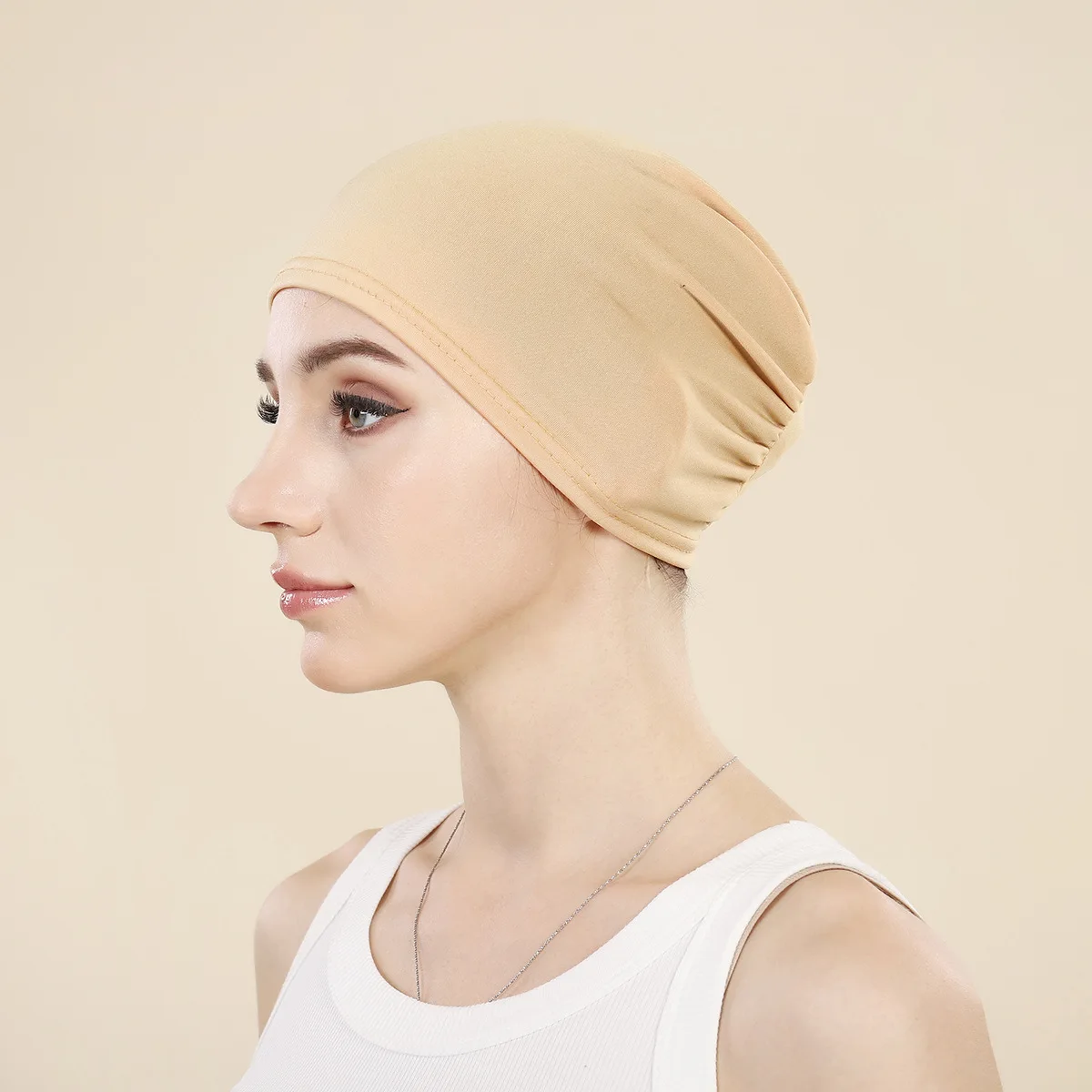 สีทึบหมวกด้านในผู้หญิงหมวกฮิญาบมุสลิมแฟชั่นหมวกอาหรับหมวกอินเดีย Bonnet พร้อมสวมใส่ Headcover