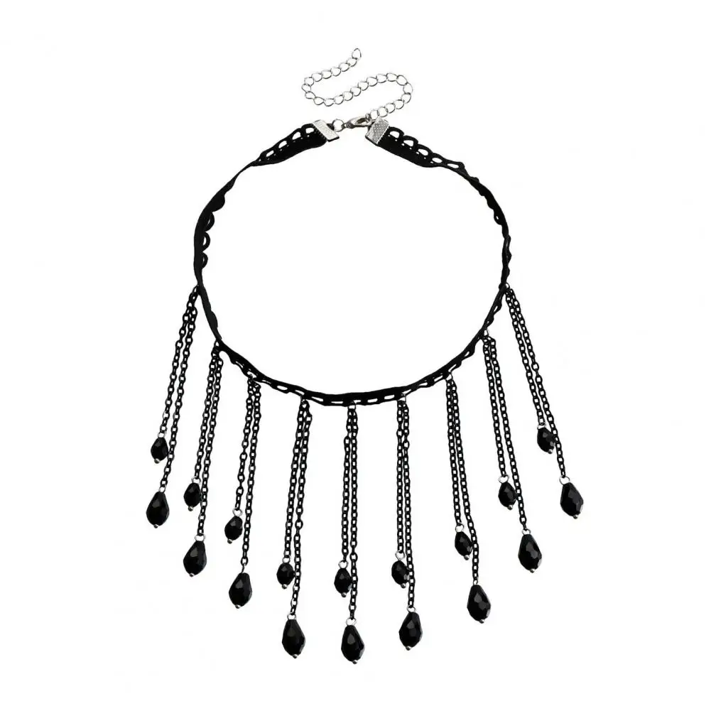 Tassel Necklace Exquisite Craftsmanship Necklace Elegant Tassel Choker Necklace with Adjustable Length for Women Style Metal