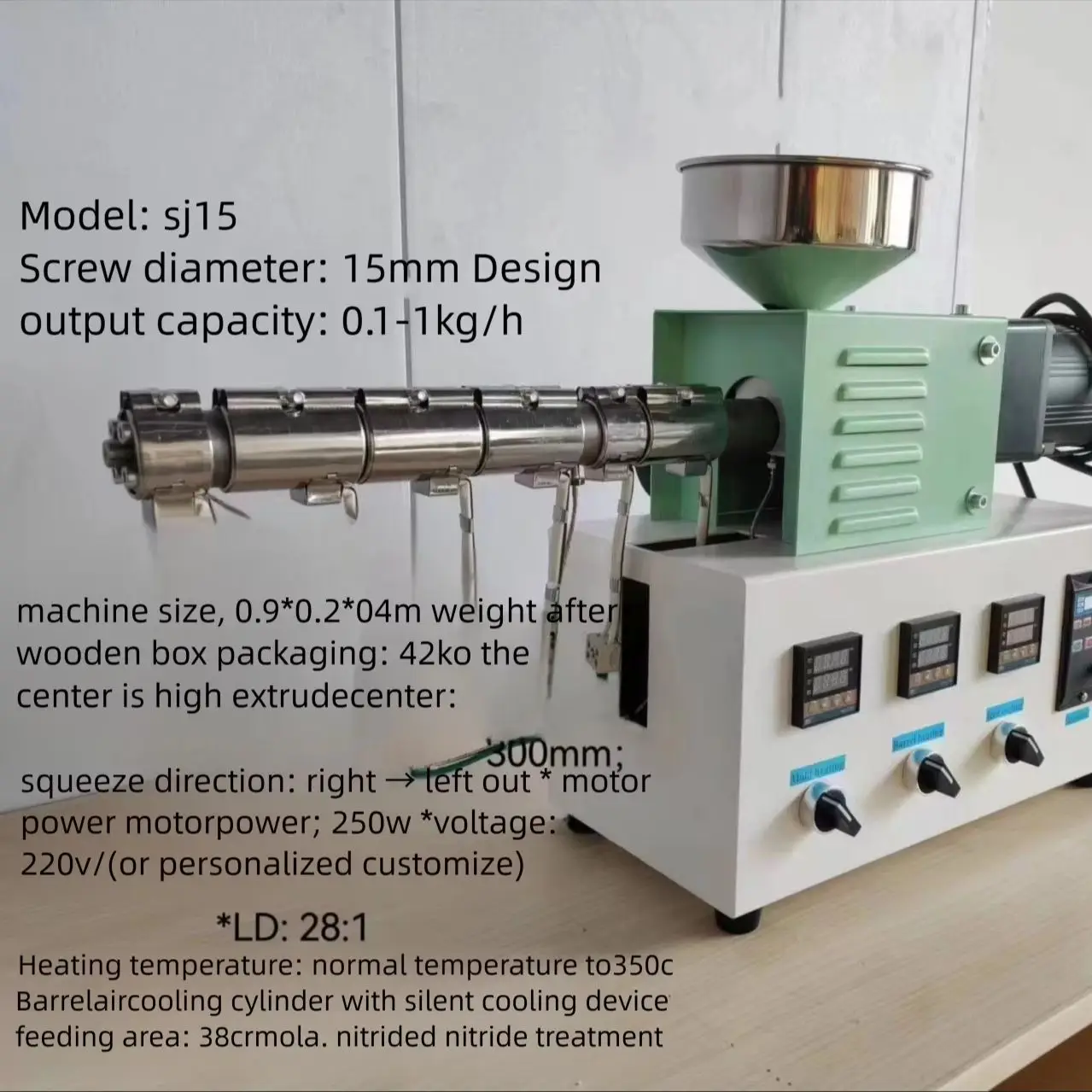 

ZTEM SJ15 Single Screw Extruder 3D Consumables Extrusion Equipment Tools Injection Extruder For PEEK PCL ABS PLA PETG TPU/E