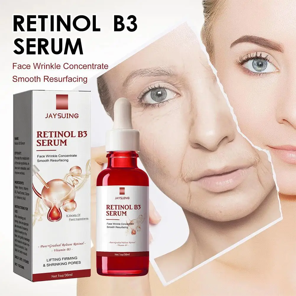 Suero eliminador de arrugas Retinol, vitamina C, esencia antienvejecimiento, decoloración de líneas de la piel, blanqueamiento fino, brillo, ácido hialurónico para la piel N5y7