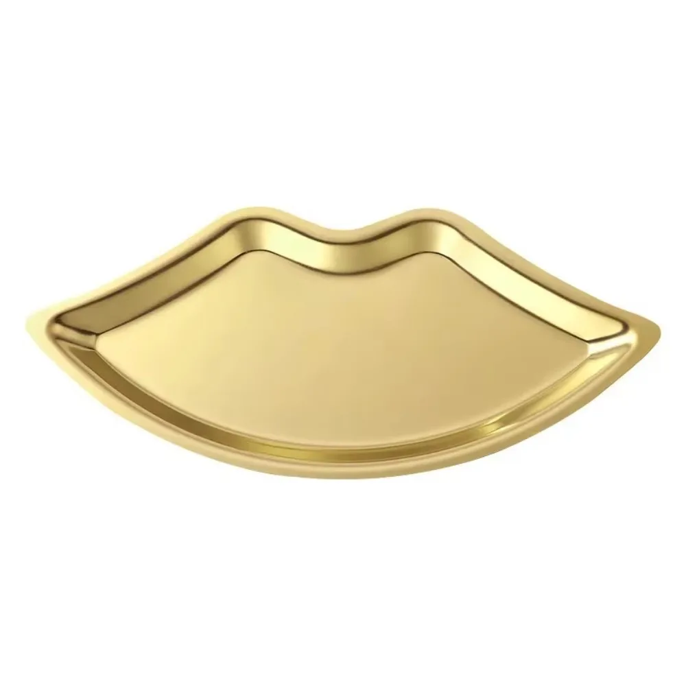 

Jewelry Storage Tray Decorative Korean Style Ins Style Stainless Steel Lip Shaped Jewelry Tray Home Cosmetics Metal Tray Female