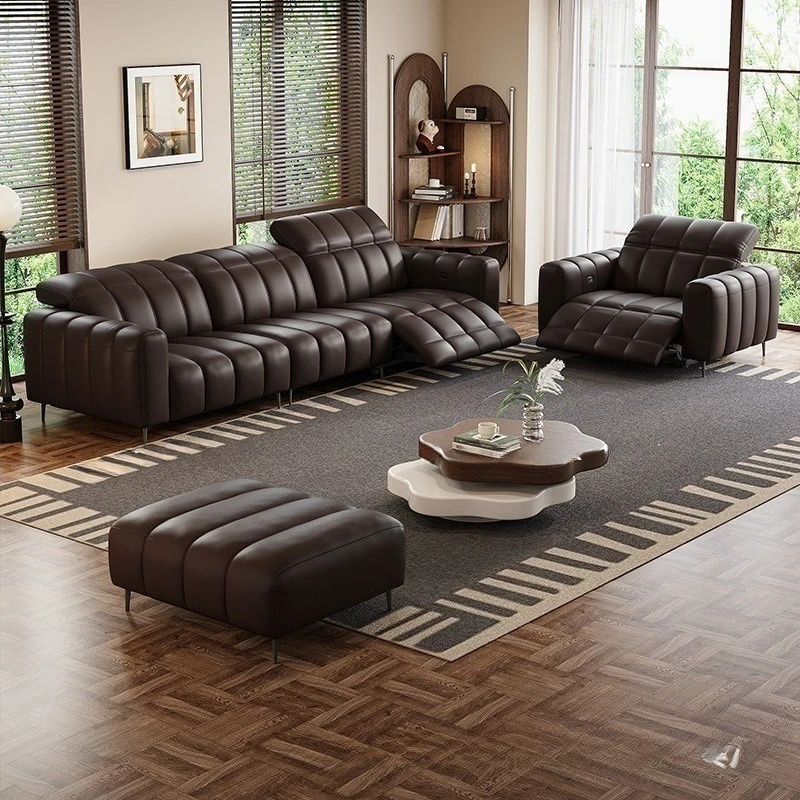 Italiaanse minimalistische leren bank