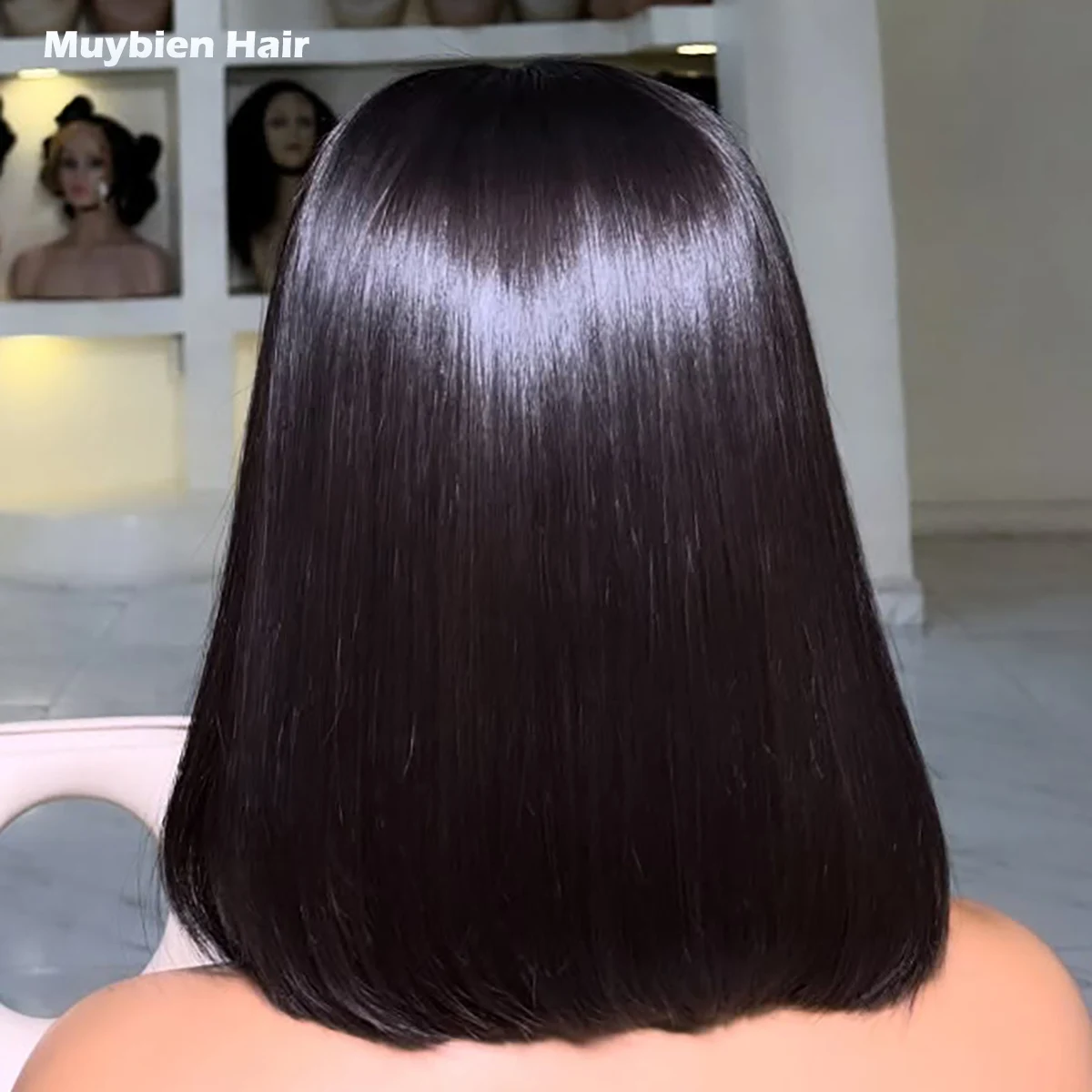 Super Double Drawn Vietnamese Bone Straight Wigs 100% Human Hair Natural Black 2by6 Kim K Closure Glueless Wigs Wear and Go