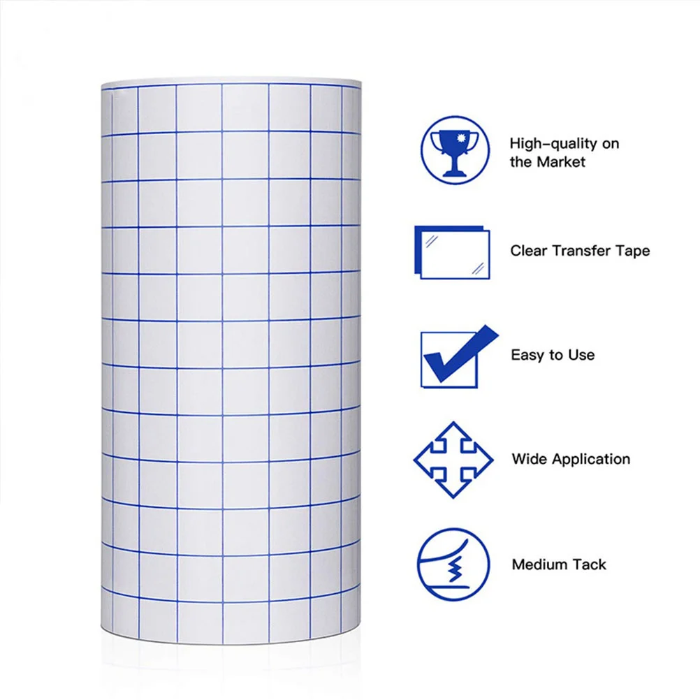 

3pcs PVC Transfer Tape for HTV Vinyl Application Clear Transparent Positioning Membrane Easy Transfer to Glass