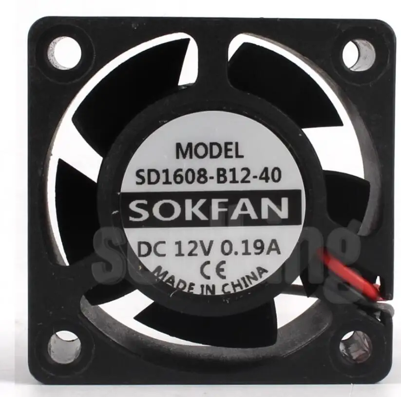 

SOKFAN SD1608-B12-40 DC 12V 0.19A 40x40x20mm 2-Wire Server Cooling Fan