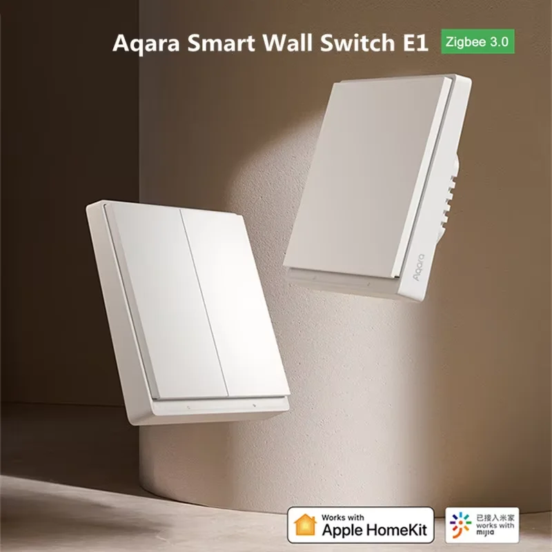 

Aqara E1 Умный настенный выключатель Zigbee 3.0 Беспроводной ключевой выключатель света Fire Wire с/без нейтрали Умный дом для Xiaomi Home Homekit APP