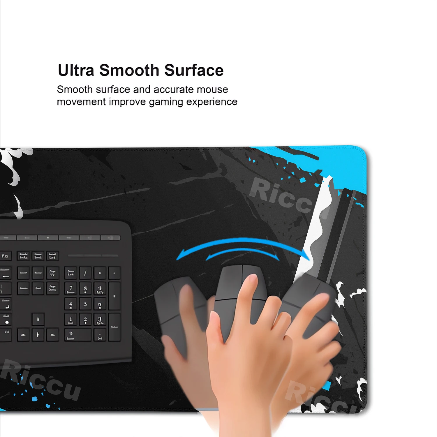 Mouse Pad Black Japanese Katana Desk Mat Large Office Computer Keyboard Mousepad Gamer Laptop Anti-slip Long Table Pad Playpad