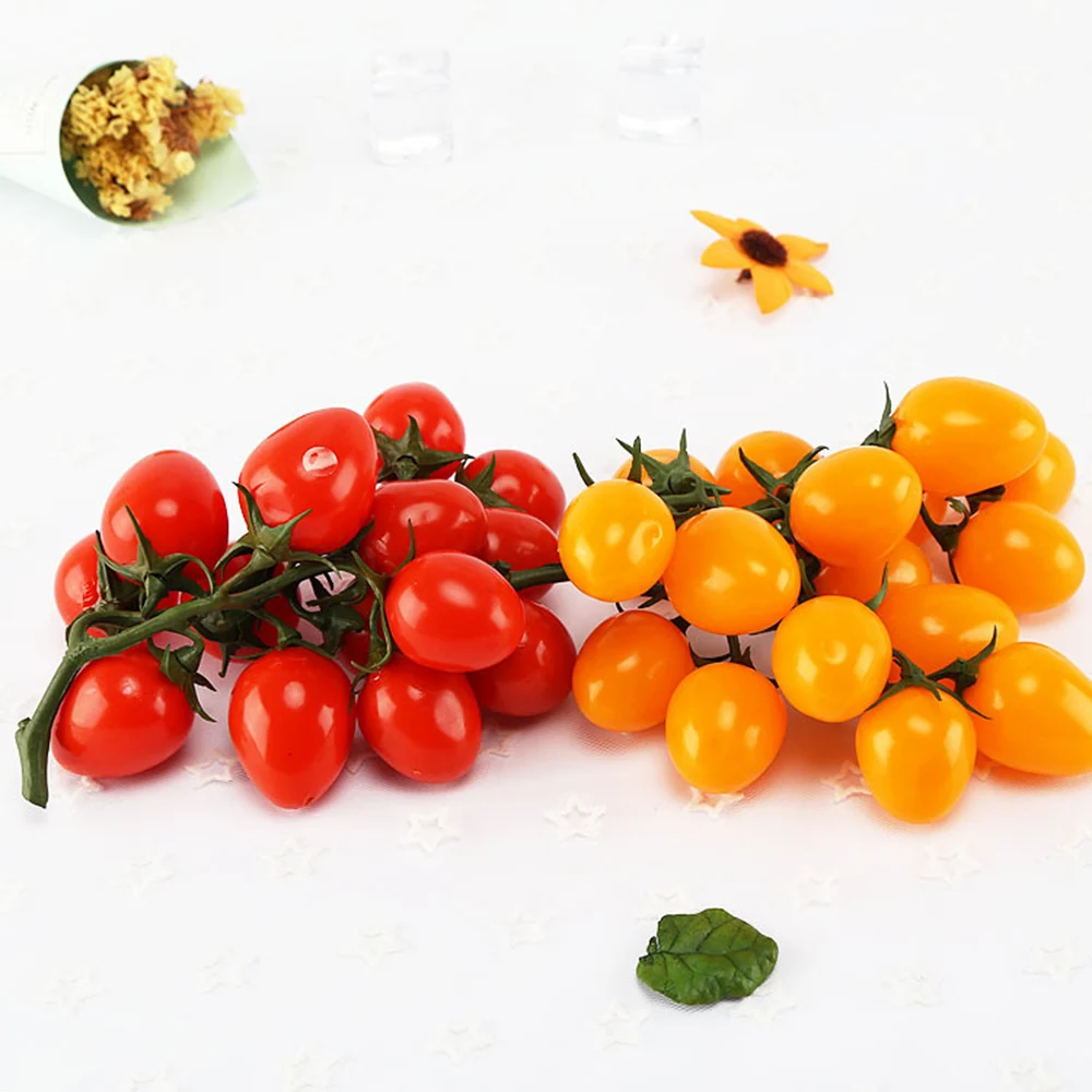 

1 Pack Fake Cherry Tomato Artificial Fruit Model Simulated Display Cabinet Showcase Decor Fruits Vegetable Ornament Home Decor