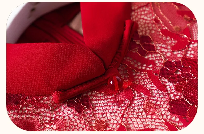Qipao-Robe Rouge Alberoise pour Bol, Nouvel An, ixd'Hiver