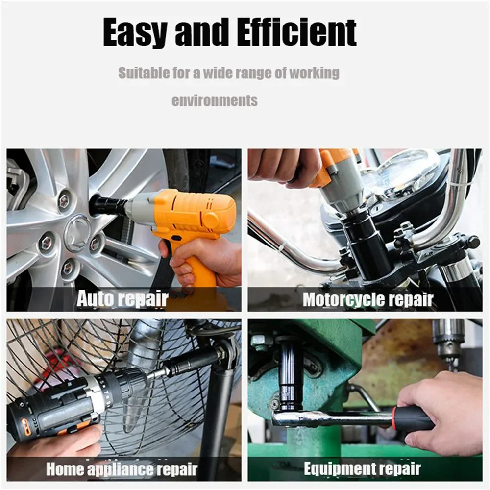 1/2 Deep Impact Wrench 8-24mm Socket Set Hexagon 78mm Length Mechanical Workshop Tool Hexs High Carbon Steel Electric Spanner