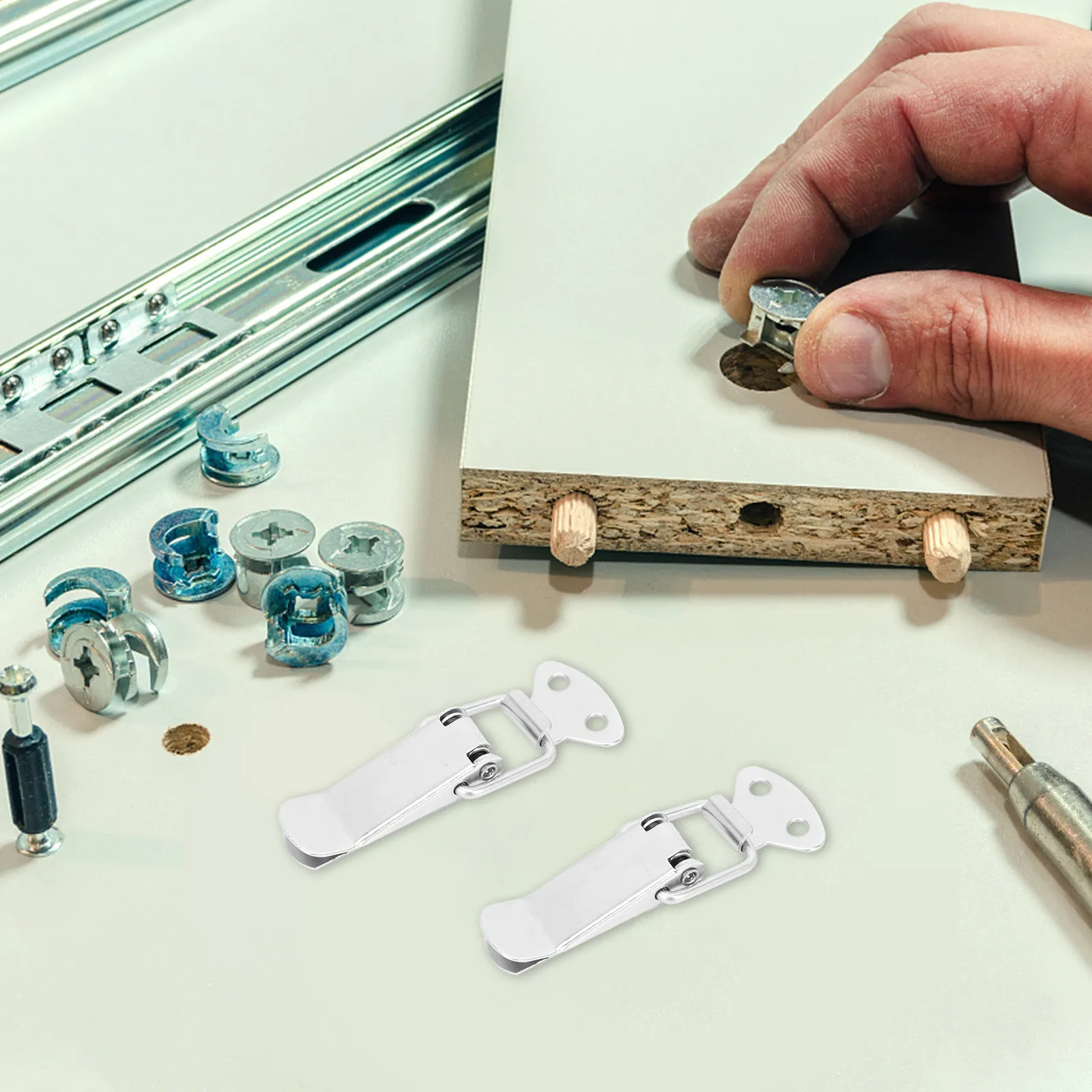 10 Pcs Replacement Latch Buckle Lock Steel Cabinet Hasp Case Accessory Practical Toggle