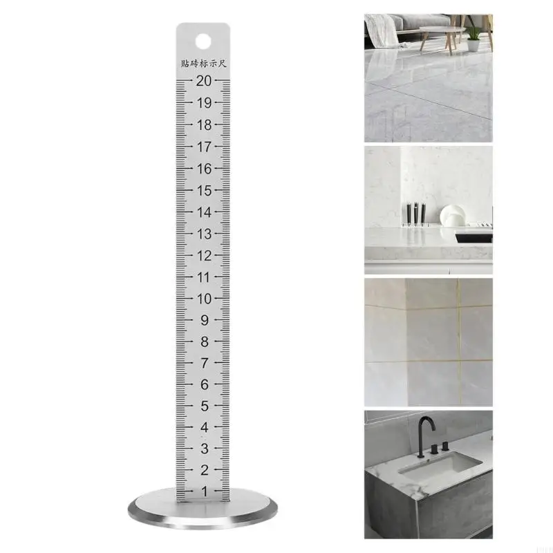 

P9FB Equal Height Ruler Positioning Horizontal Ruler Metal Ceramic Tile Tool Lay Floor Tile Tool for Bricklayer