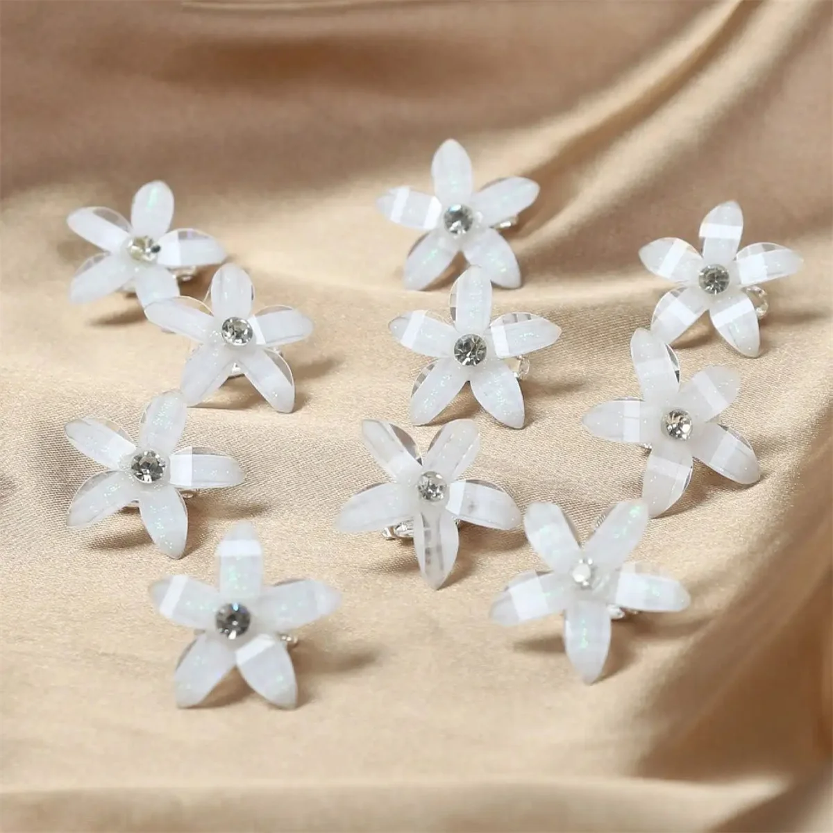 12pcs Hair Clip Braided Small Flower Hair Buttons Hairpin For Everyday Styling Suitable For Travel Mini Hair Claw Accessories