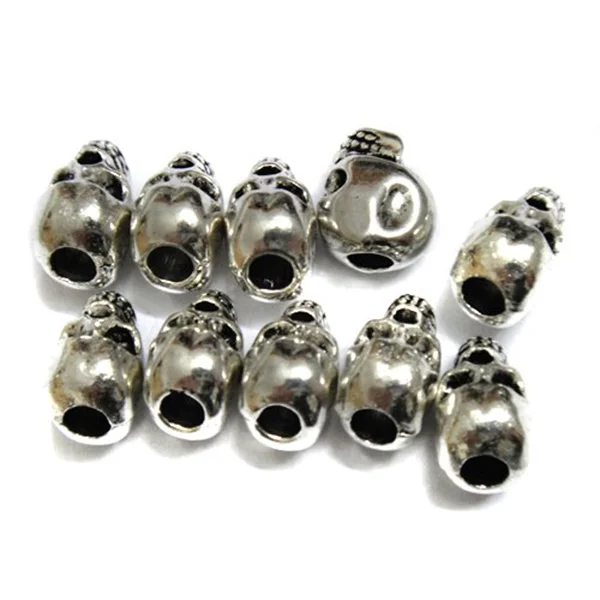 30 Pcs Jewelrys Findings Gothic Beads Halloween Loose Skull Bracelet Spacer DIY Jewelrys