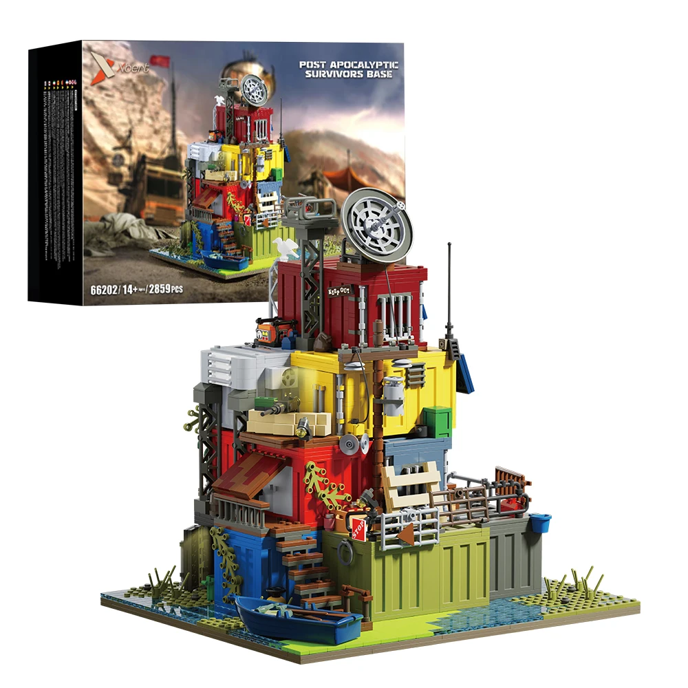 

2859PCS Post-Apocalyptic Survivor Base Building Blocks Wasteland Scene Model Desktop Ornament Educational DIY Toy For Adults
