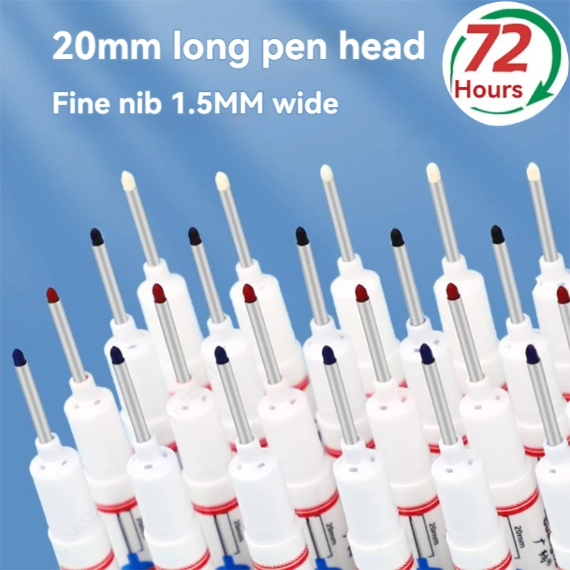 4Pcs/Set 20mm Deep Hole Long Nib Head Markers For Metal Perforating Pen Waterproof Bathroom Woodworking Decoration Multi-Purpose