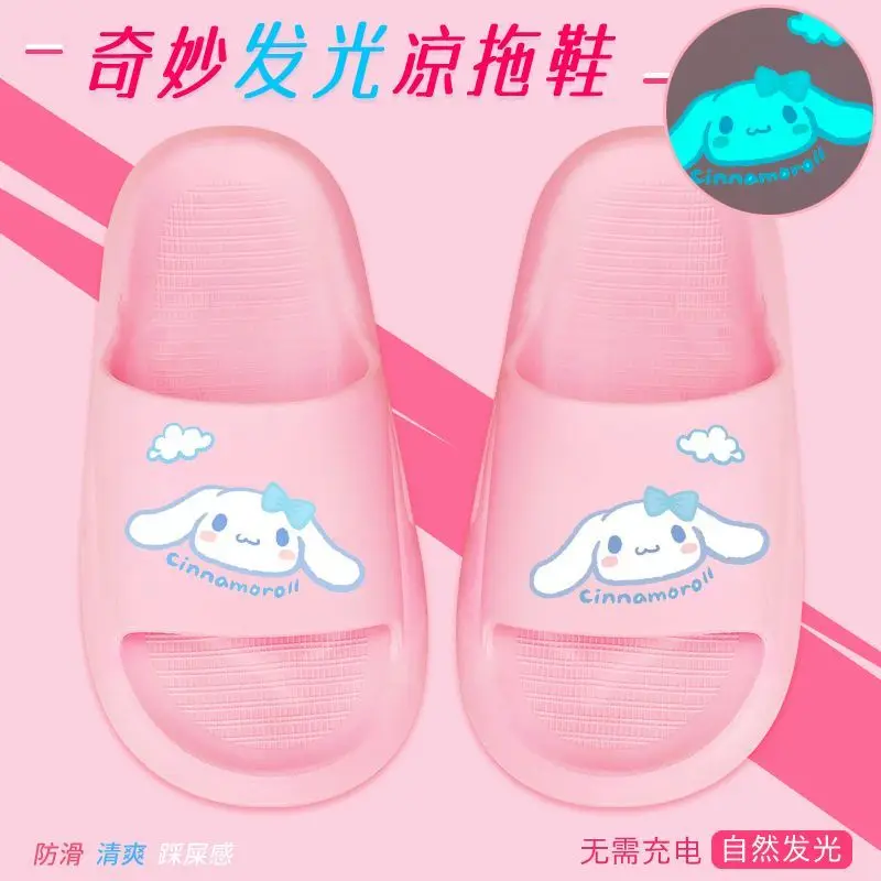 

Summer Ins Kawaii Sanrio Anime Kuromi My Melody Children Pvc Slippers Cute Cinnamoroll Indoor Soft Bathroom Shoes Gifts for Girl