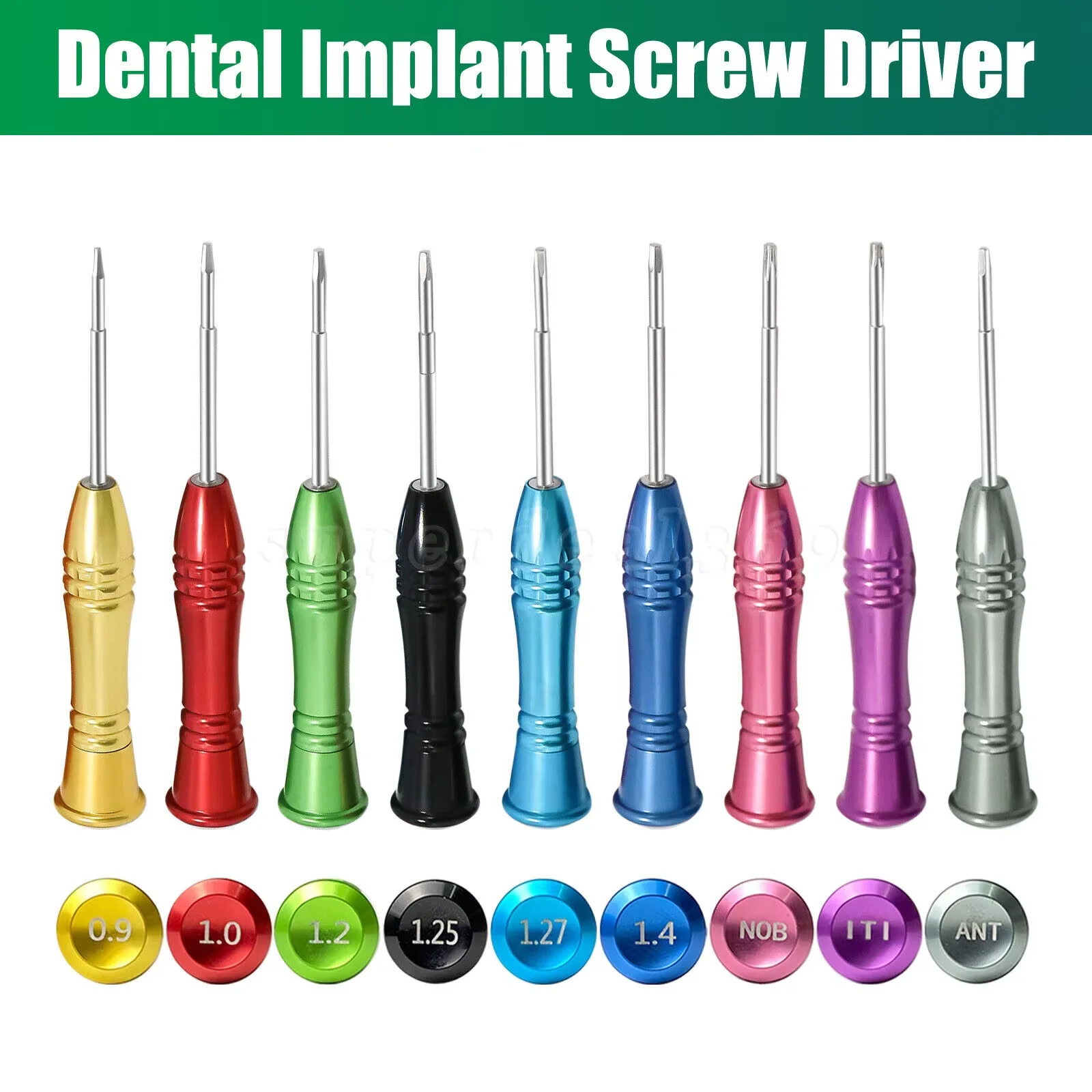 

Dental Implant Screw Driver Kit WIth Holder Abutment Screw Drilling tools set With 9pcs Drivers
