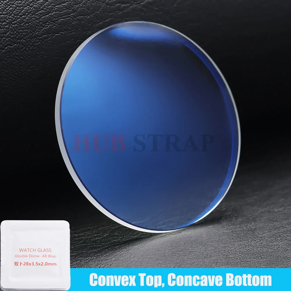 1 قطعة ساعة زجاج الياقوت استبدال مزدوج قبة AR الأزرق 2.0 مللي متر أقطار سميكة 28 مللي متر-38.5 مللي متر كريستال شفاف لصانع الساعات