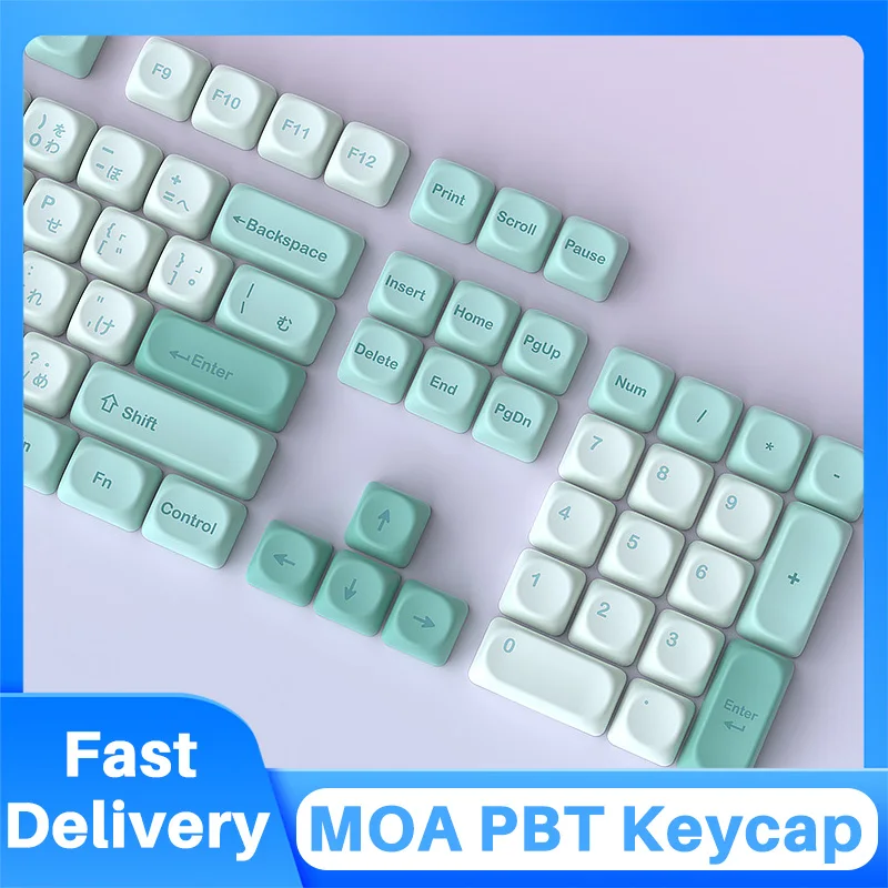 

MOA Profile Keycaps PBT 125 Keys Green Cute Mint Soda Key Caps For MX Switch 60/84/90/104/108 Layout Mechanical Keyboards