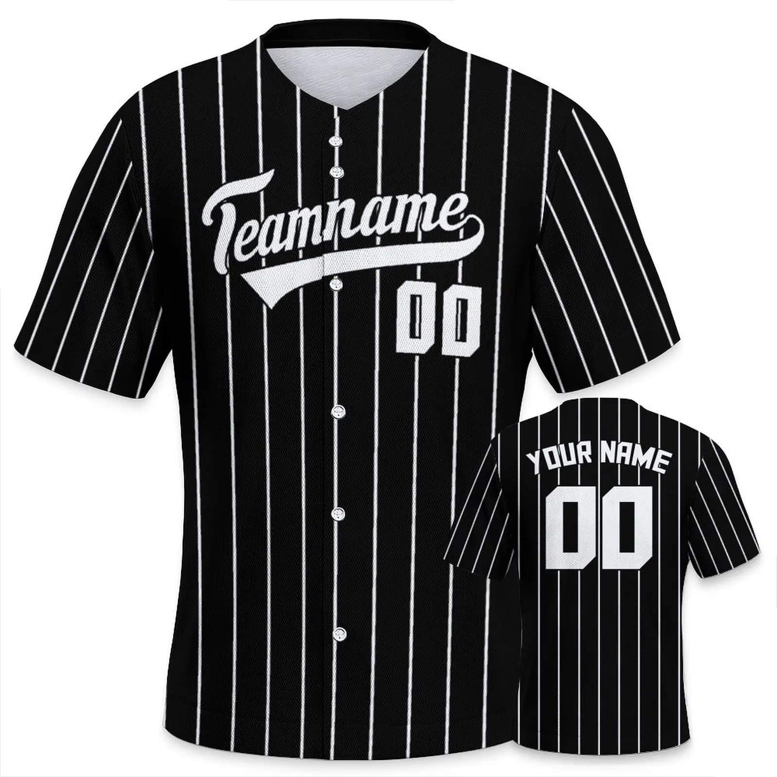 Men's Custom Baseball Jersey Solid Pinstripe Personalized Name Number Printing Fans Gift Baseball Team Shirt for Sportswear view 4
