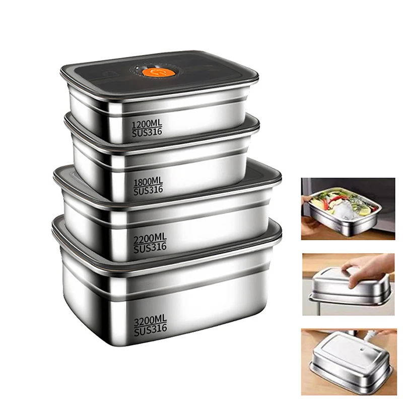 304 Stainless Steel Lunch Box With Lid Sealed Leak-proof Ben