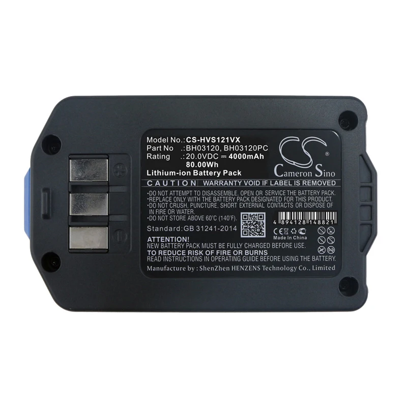 

Li-ion Vacuum Battery for Hoover,20.0v,4000mAh,BH52160PC,BH50100,Air Life,BH50110,Air Life 2.0,BH52100PC,BH50100RM,BH50120CA