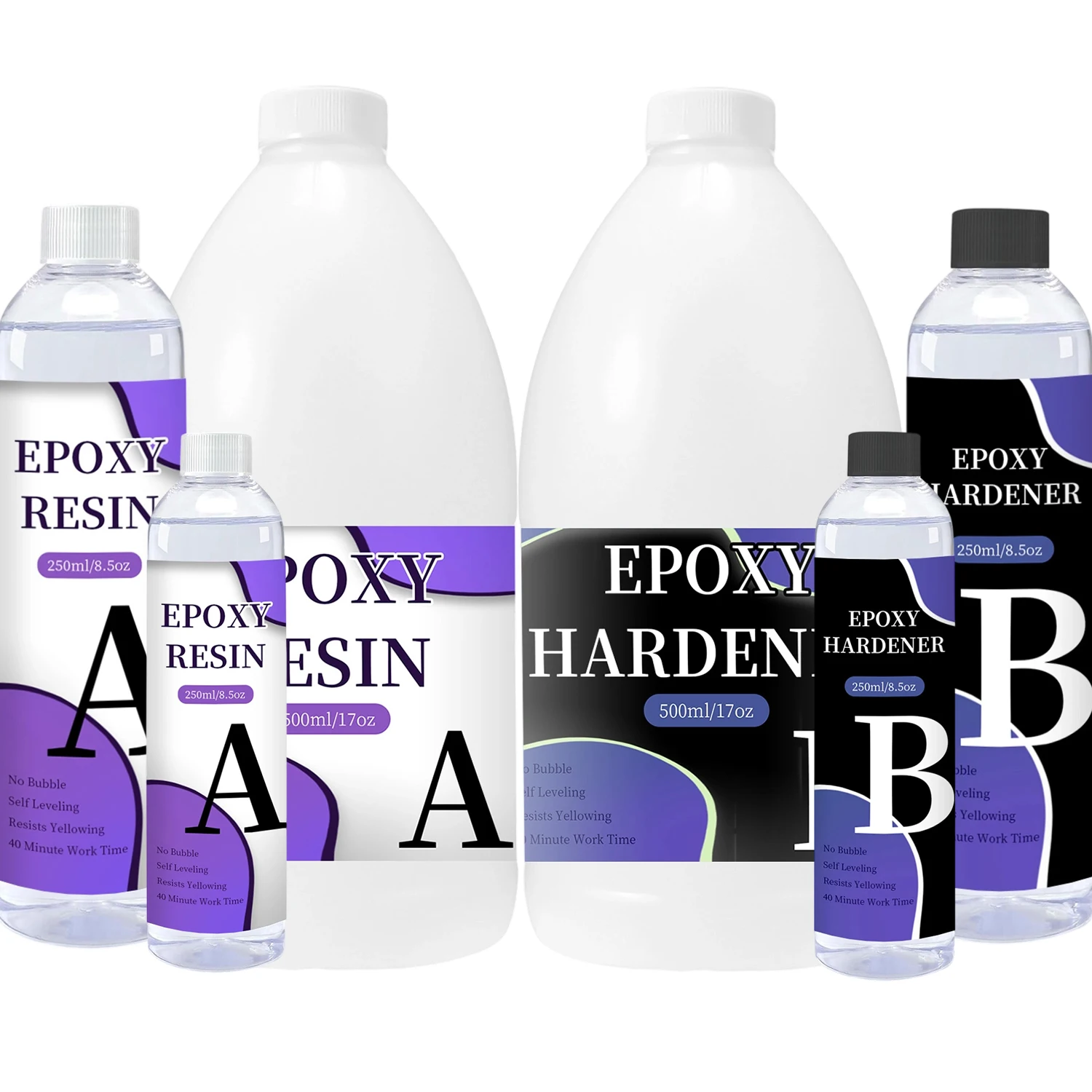 New Upgrad 1:1 Epoxy Resin Crystal Clear Kit, Self Leveling Easy, Mix Coating and Cast for Freedom Art, Jewelry Making, Crafts D