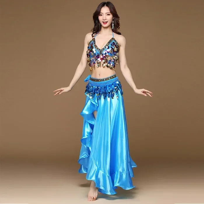 Belly Dance Bra Long Skirt Set Halloween Outfit Practice Clothes Sexy Women Suit Modern Dance Performance Oriental Costume Traje