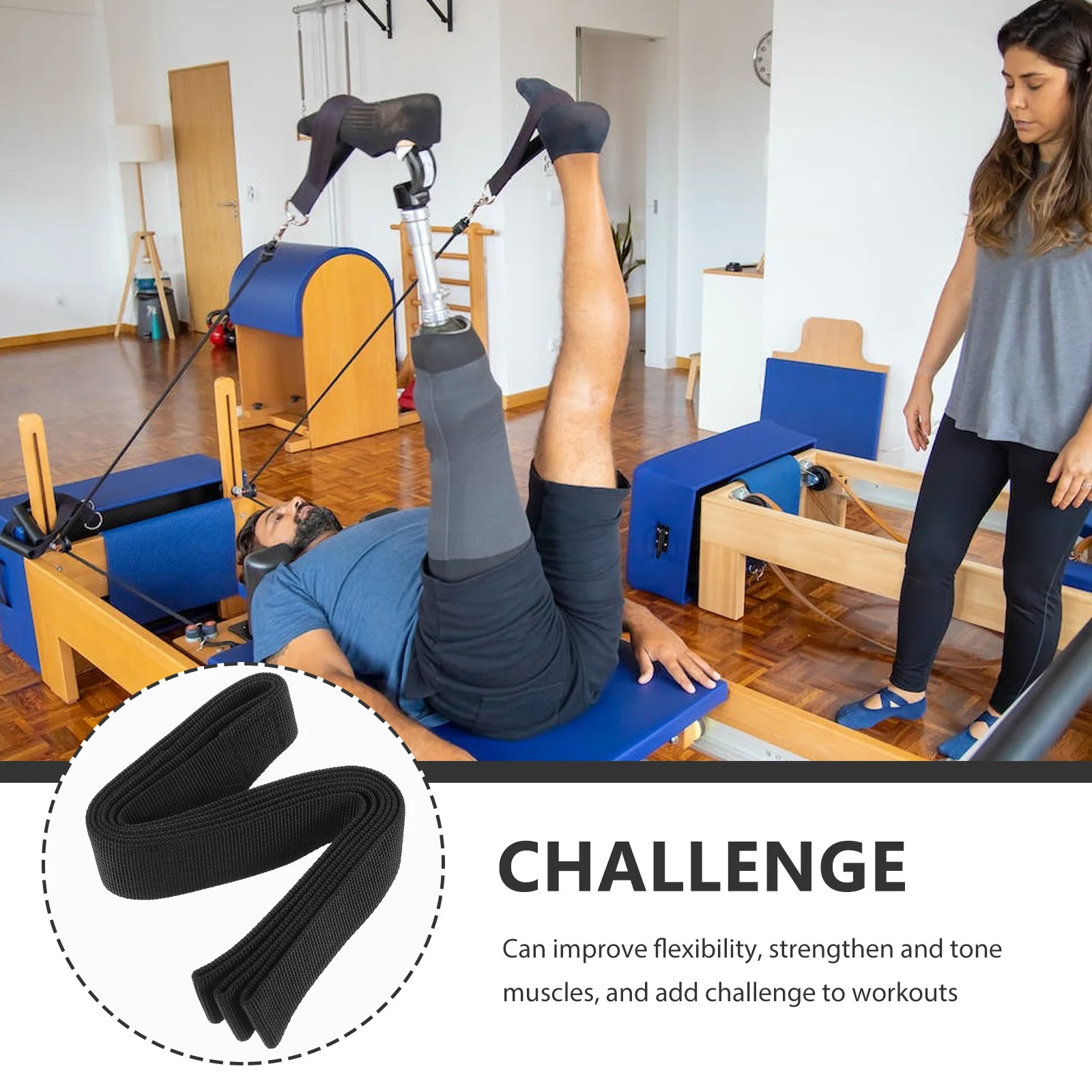 

Leg Lifter Strap Heavy Duty Durable Exercise Band For Elderly Rigid Support Versatile Training Walking Stretching Tool Health